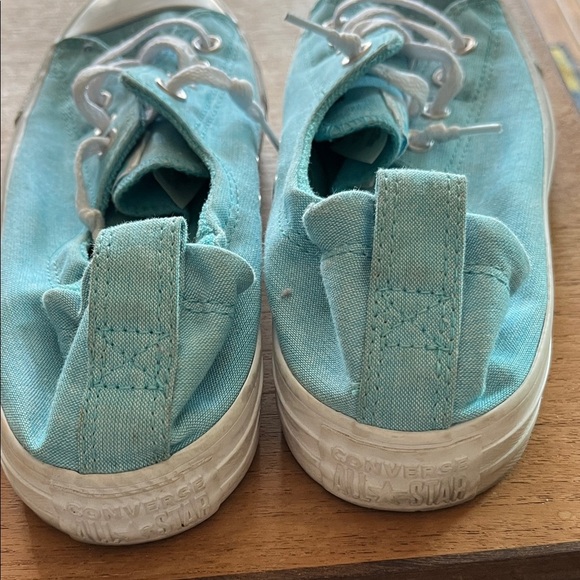 Converse Chucks Aqua Canvas Sneakers Shoreline Low Top Slip on Size 10 - Picture 3 of 5